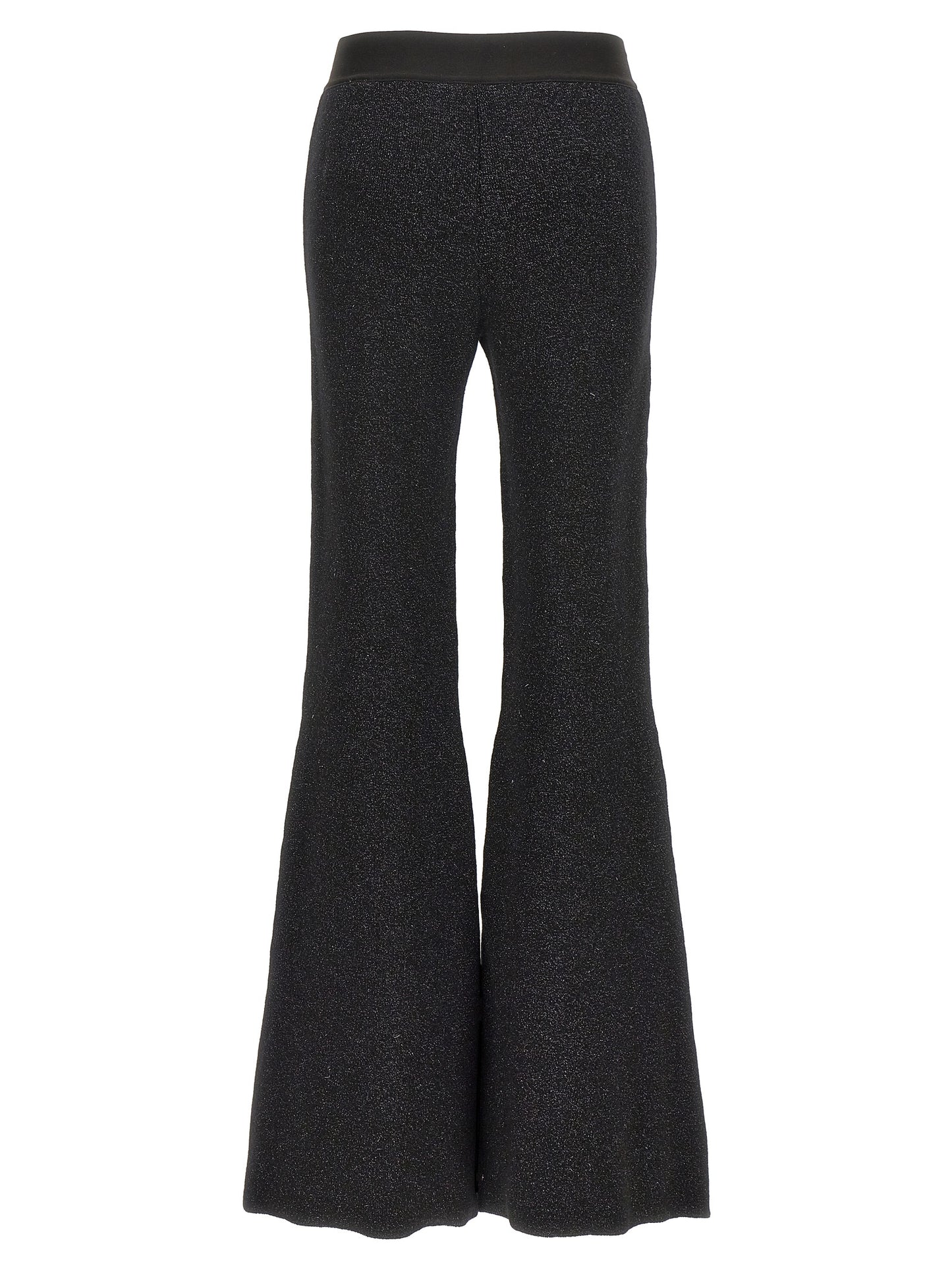 Black Viscose Flared Pants