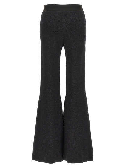 Black Viscose Flared Pants