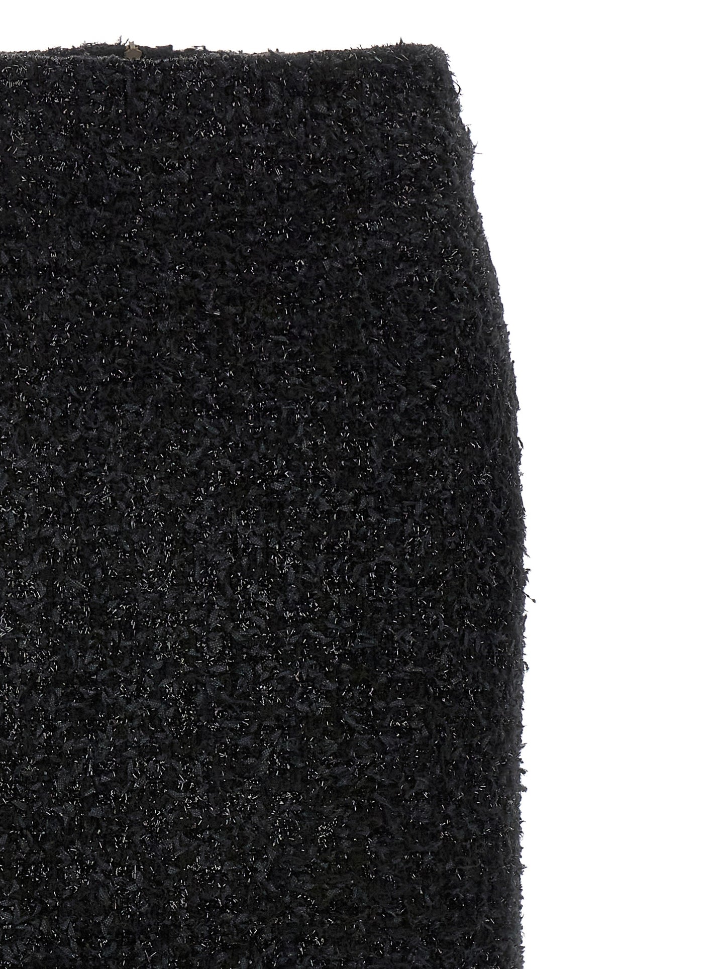 Black Cotton Midi Skirt