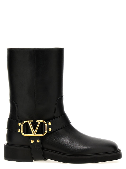 Black Calfskin Ankle Boots