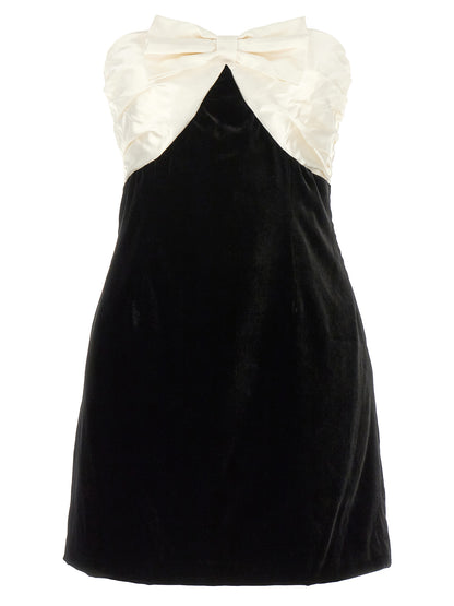 Bicolor Silk Short Dress