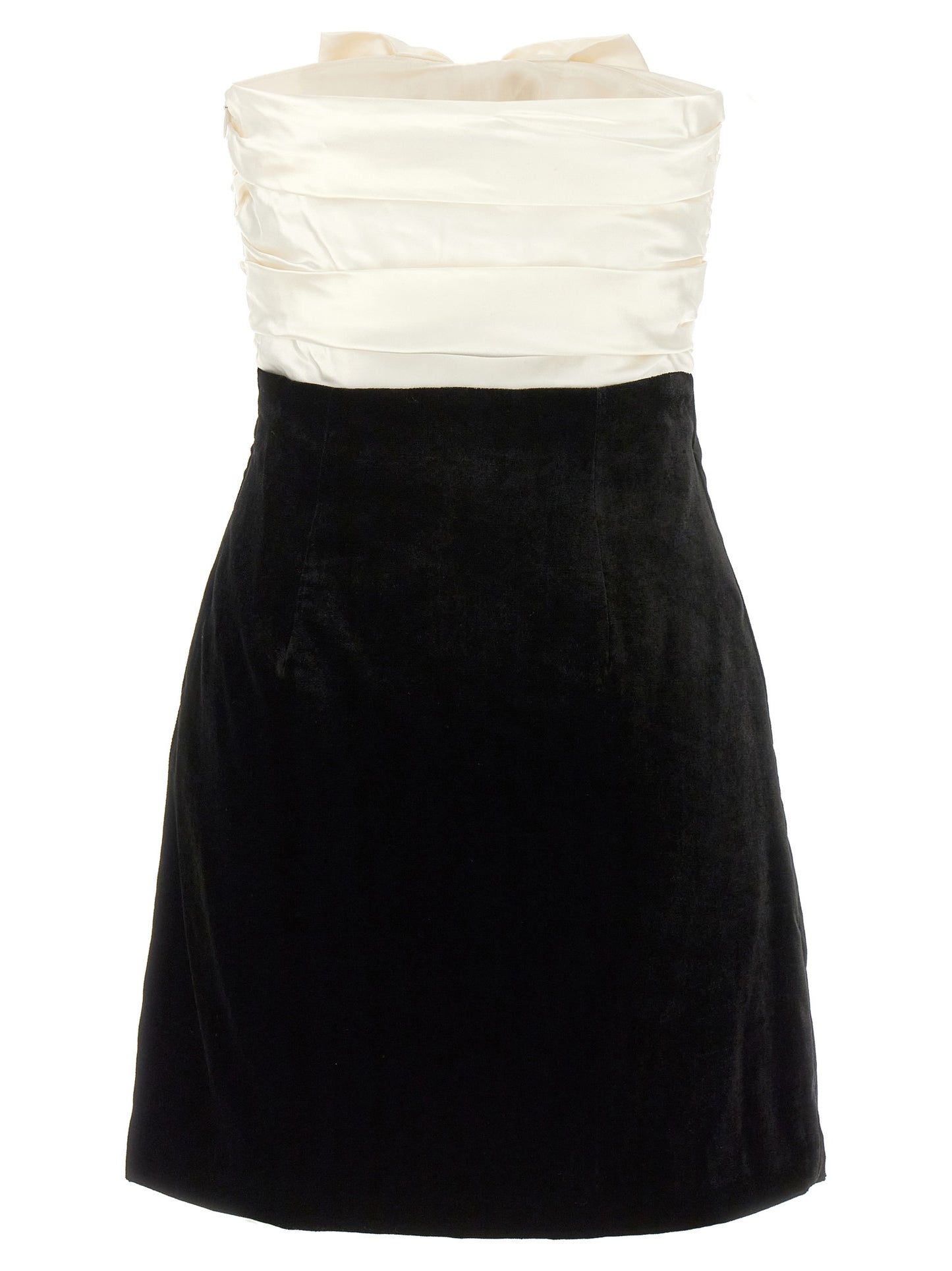 Bicolor Silk Short Dress