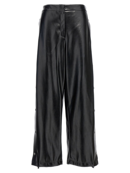 Black Polyester Casual Pants