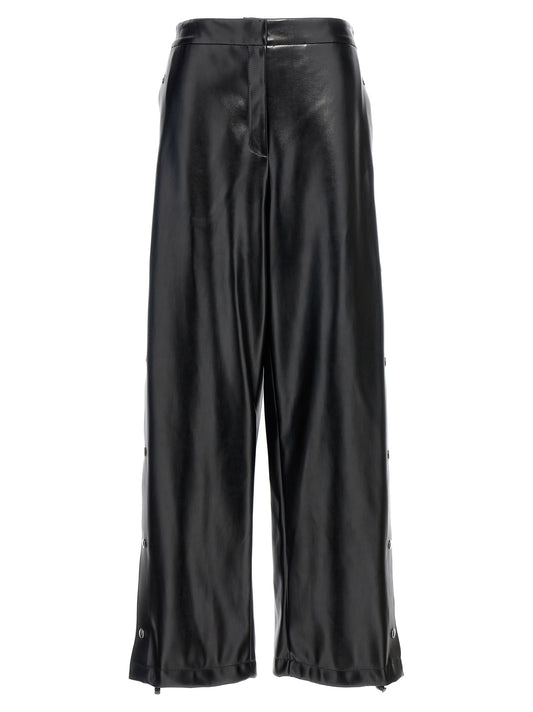 Black Polyester Casual Pants