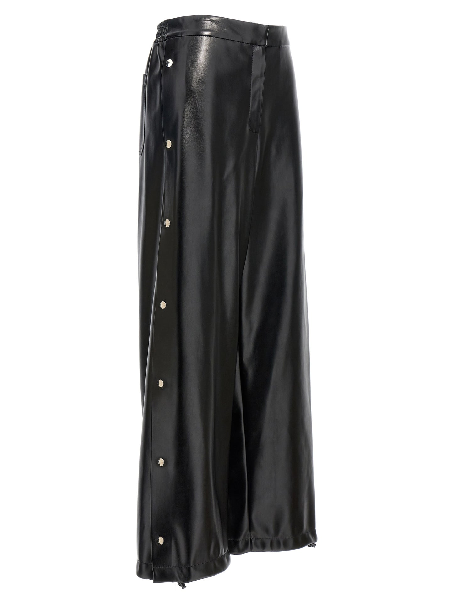 Black Polyester Casual Pants