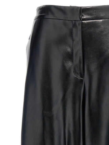 Black Polyester Casual Pants