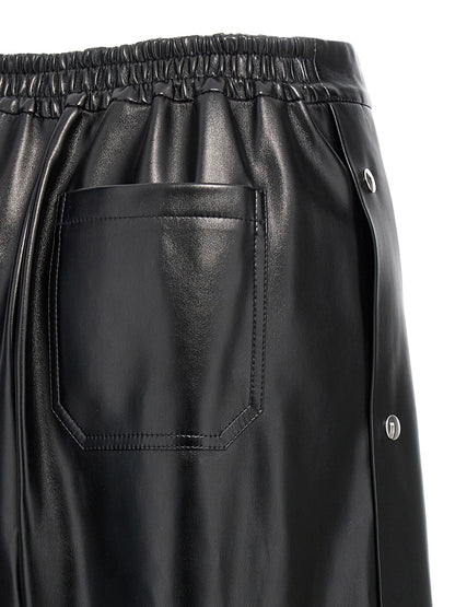 Black Polyester Casual Pants