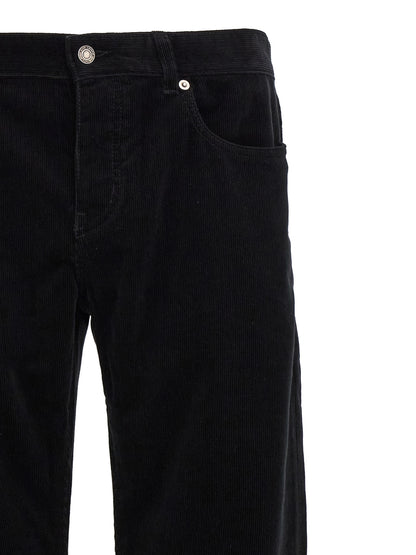 Black Cotton Casual Pants