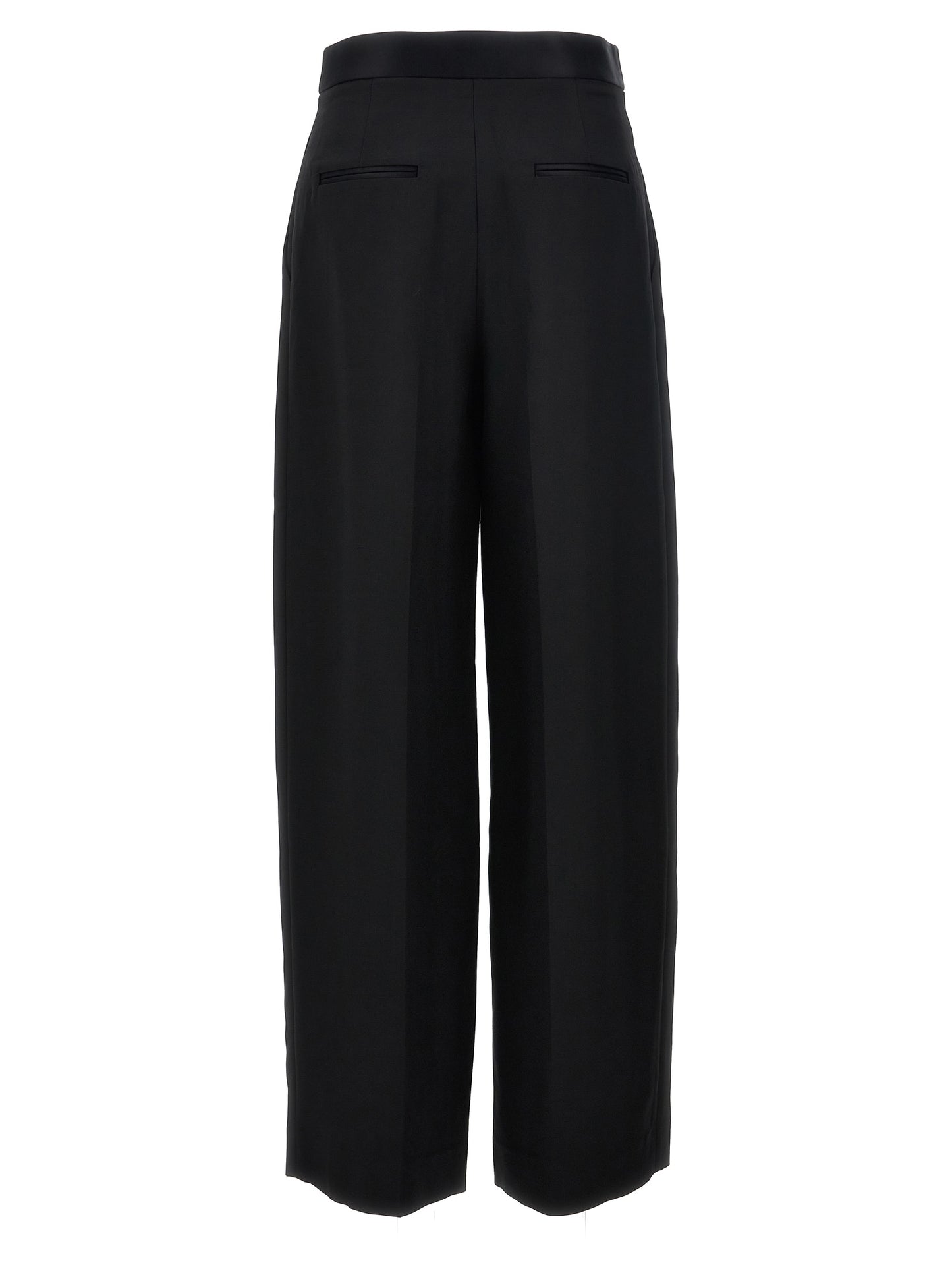 Black Viscose Casual Pants