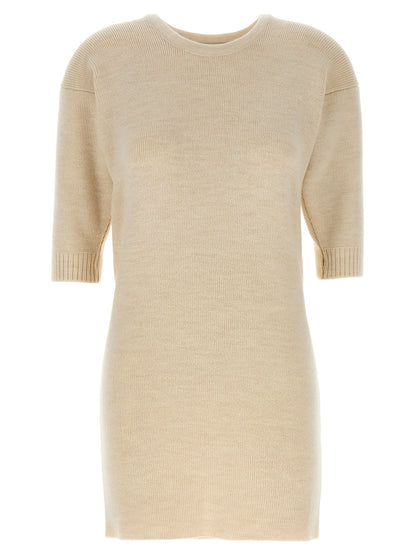 White Acetate Short Dress