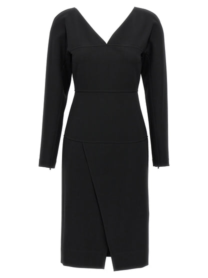 Black Viscose Midi Dress