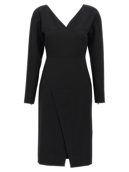 Black Viscose Midi Dress