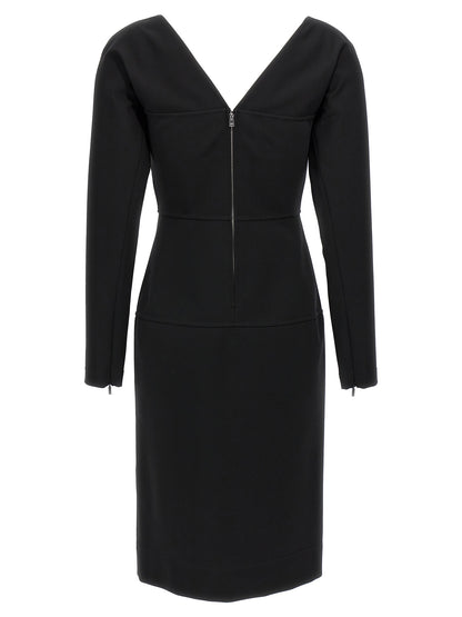 Black Viscose Midi Dress