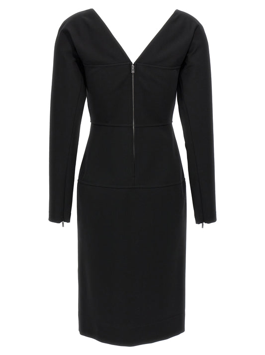 Black Viscose Midi Dress
