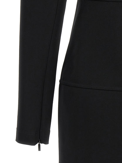 Black Viscose Midi Dress