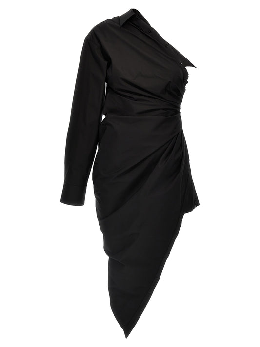 Black Cotton Short Dress