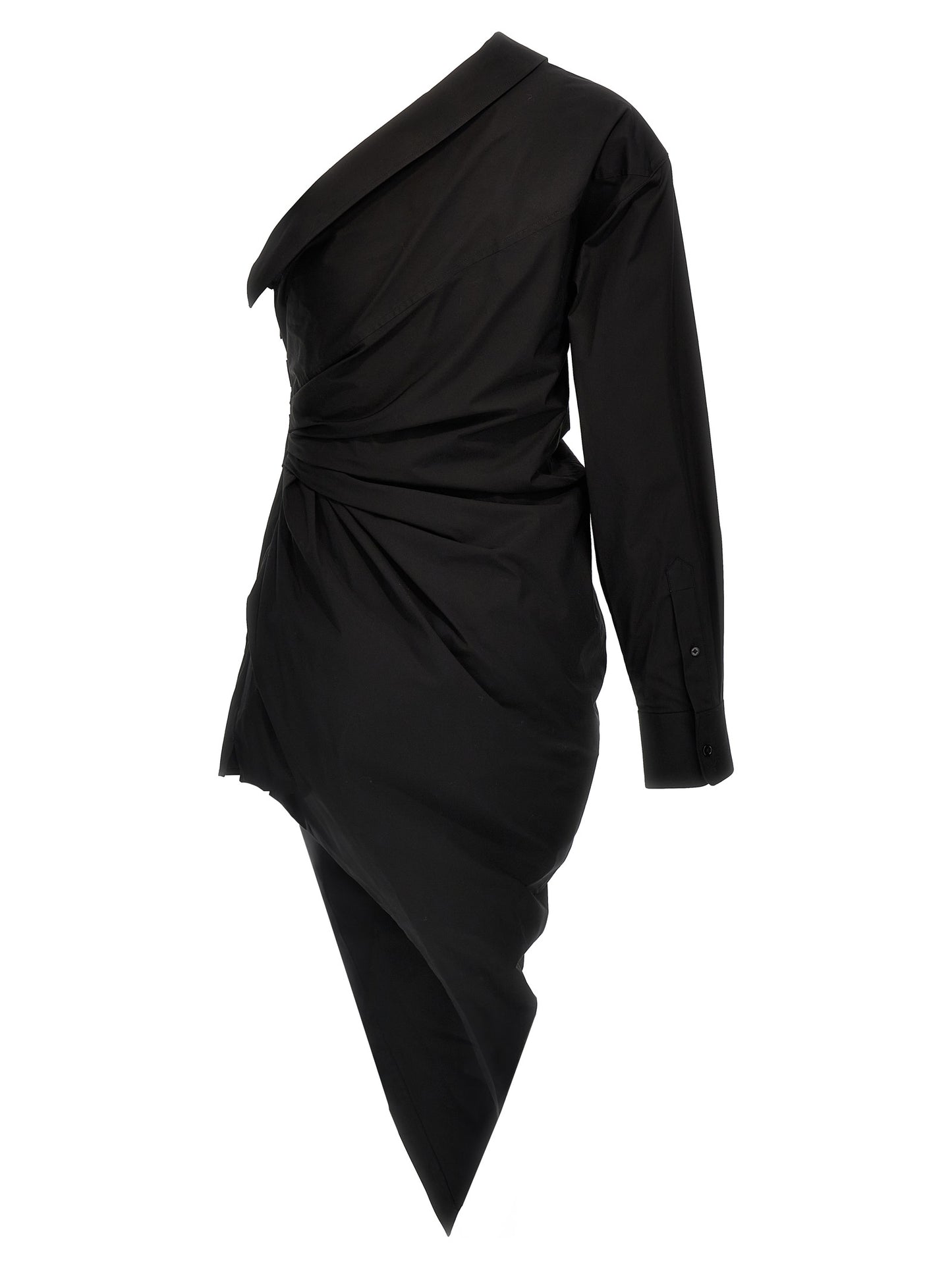Black Cotton Short Dress