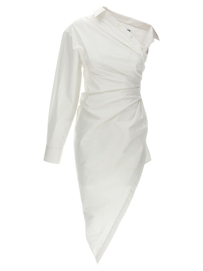 White Cotton Short Dress