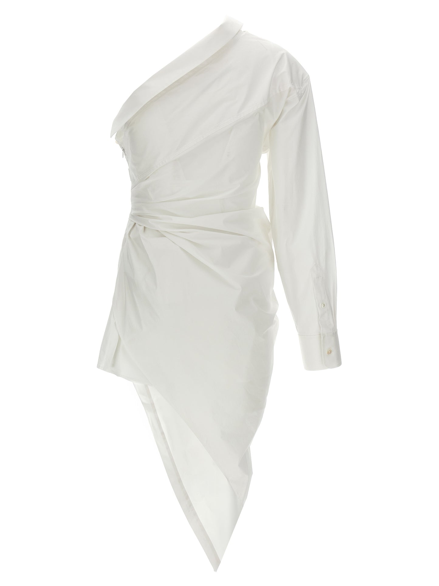 White Cotton Short Dress