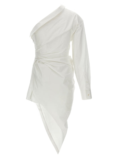 White Cotton Short Dress