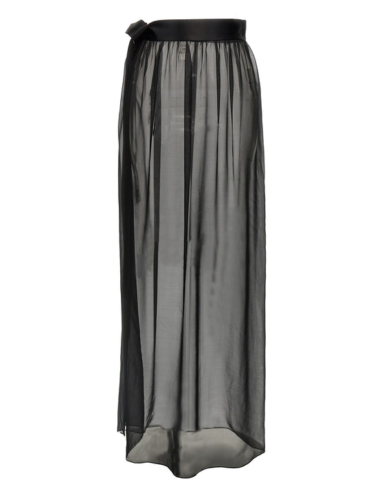 Black Silk Mini Skirt