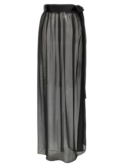 Black Silk Mini Skirt