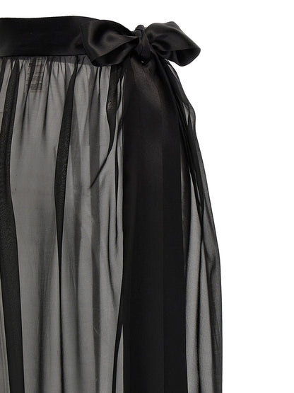 Black Silk Mini Skirt