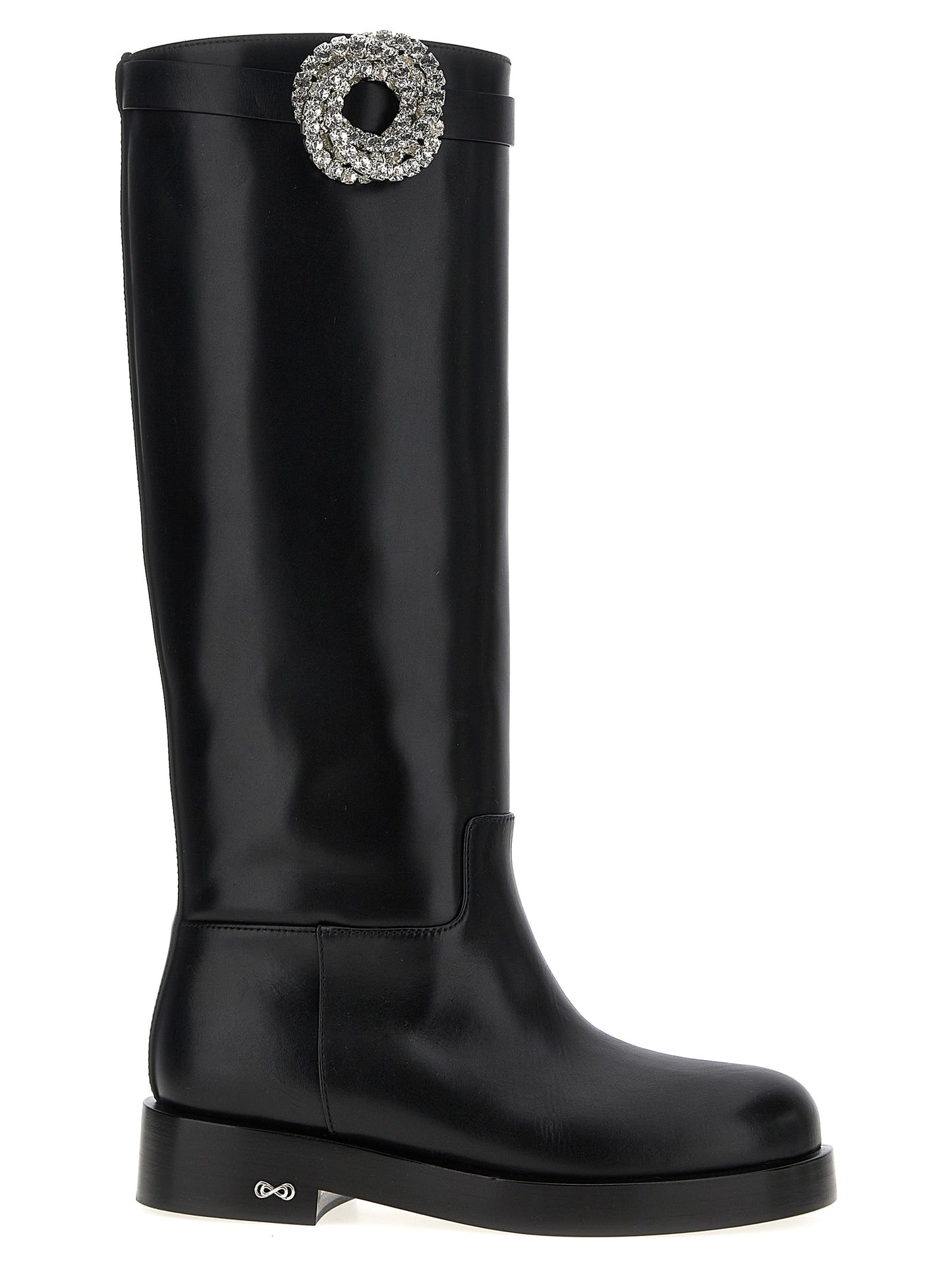 Black Calfskin Over The Knee