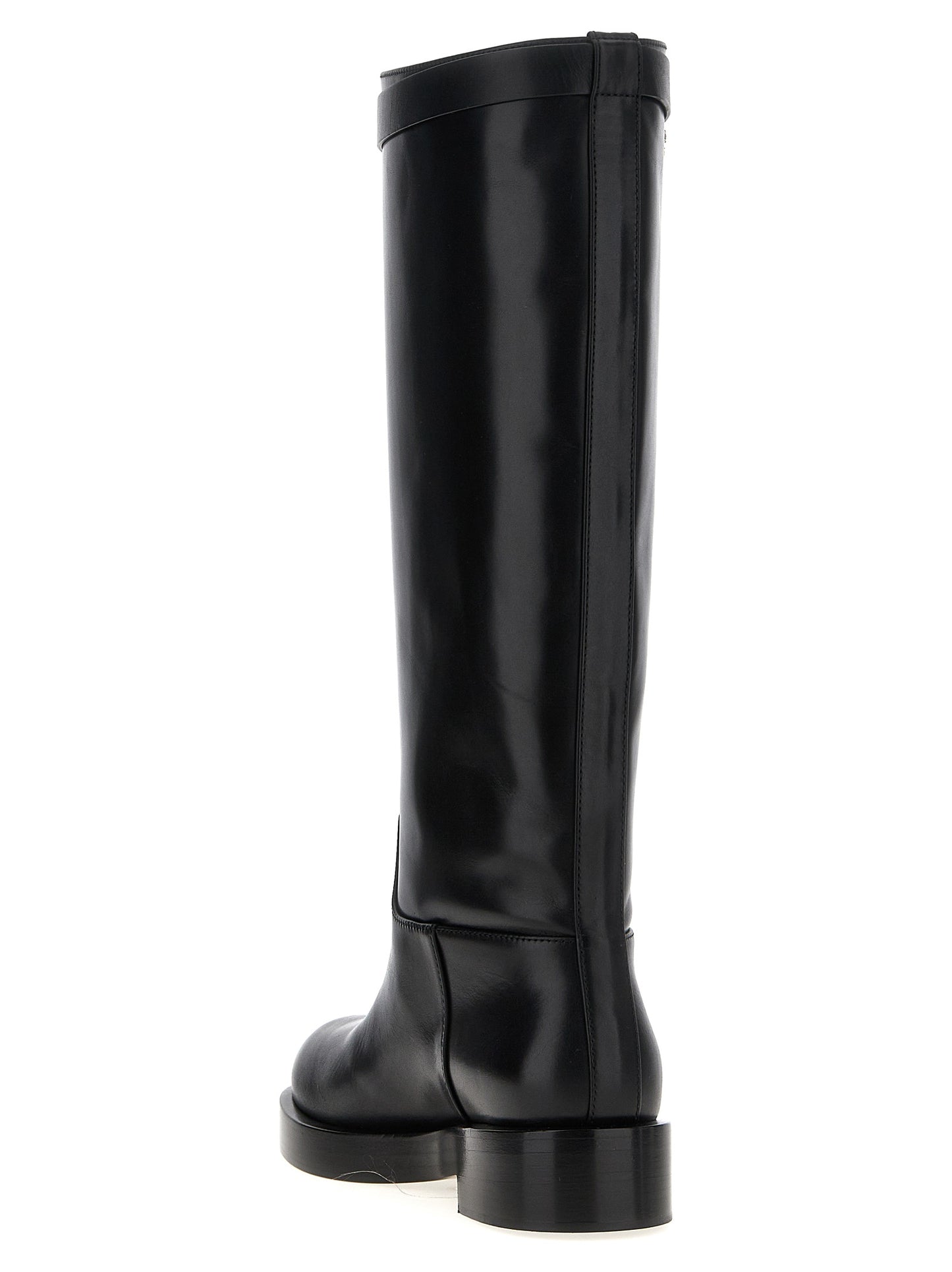 Black Calfskin Over The Knee