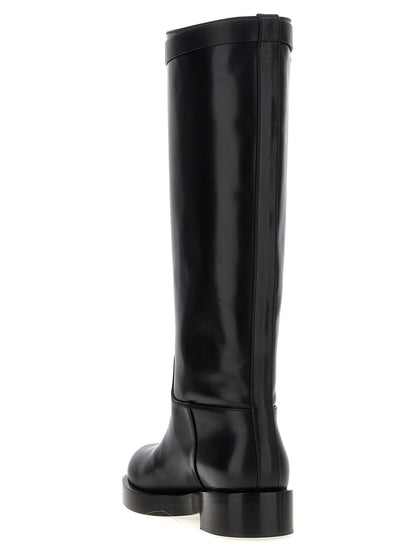 Black Calfskin Over The Knee