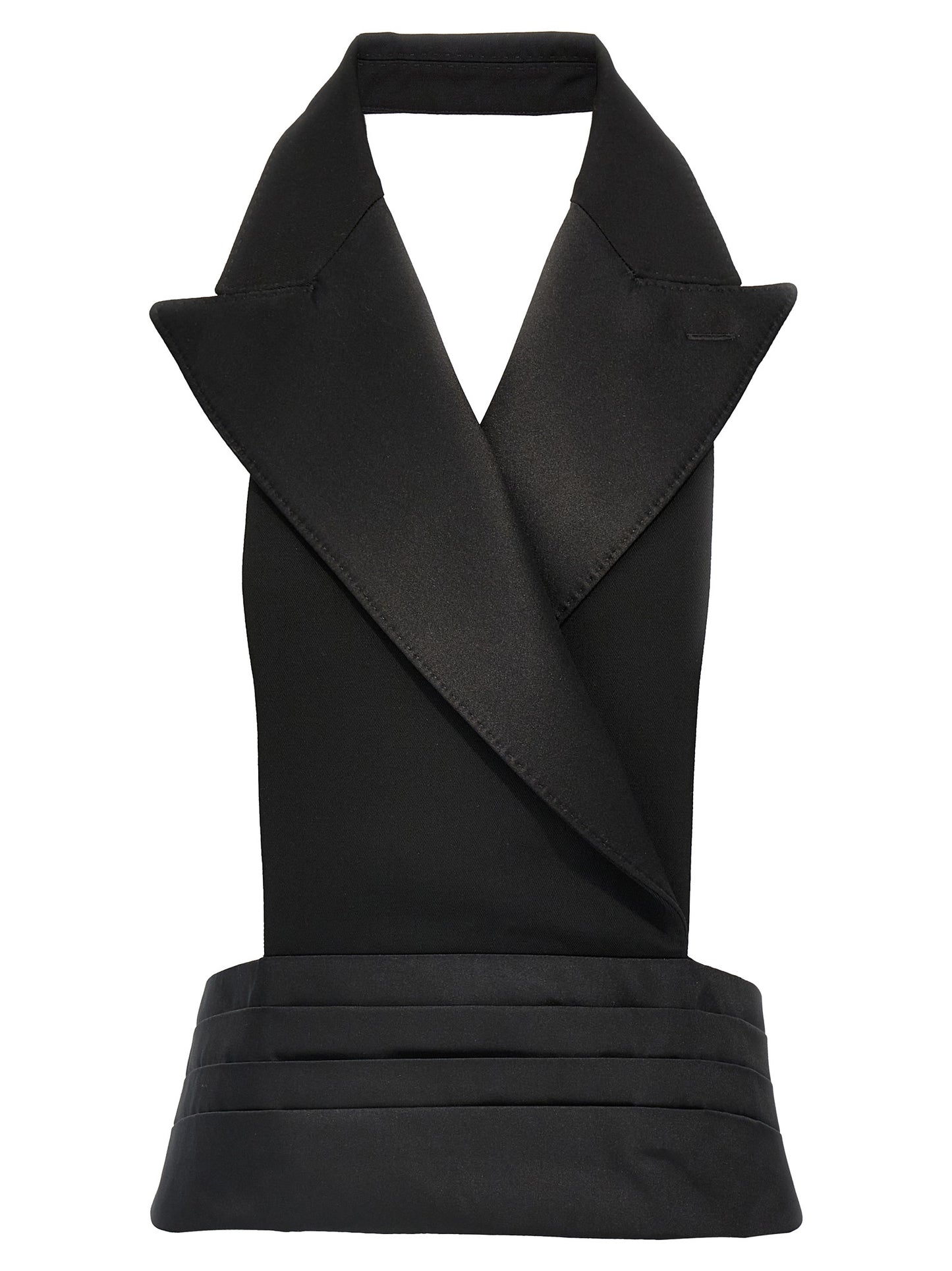 Black Silk Sleeveless Jacket