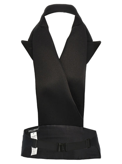 Black Silk Sleeveless Jacket
