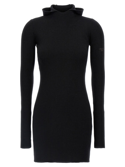 Black Wool Short Dress
