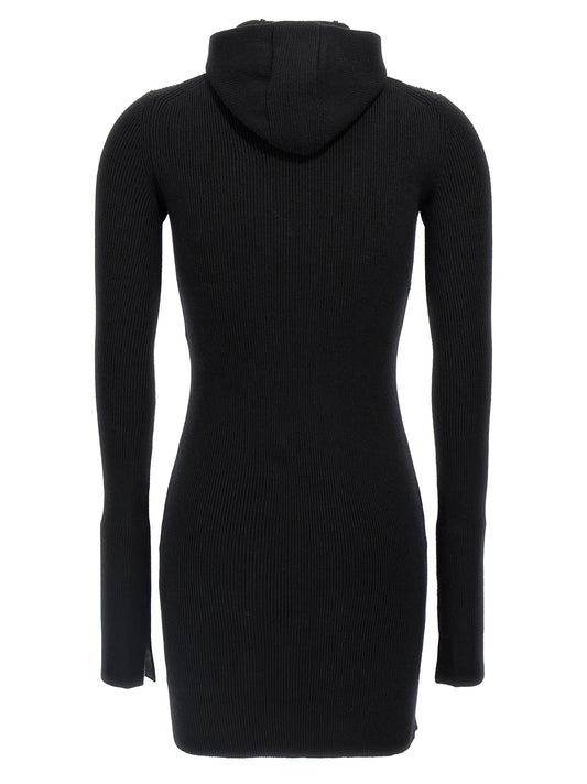 Black Wool Short Dress