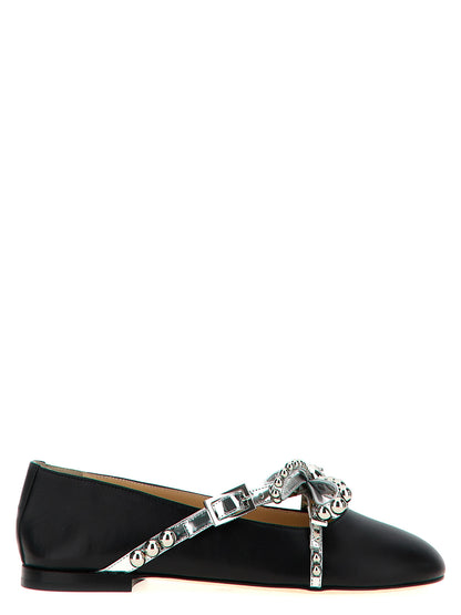 Black Leather Ballet Flats