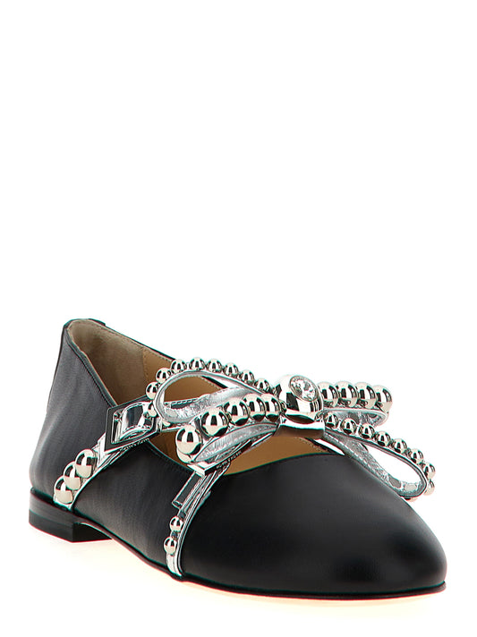 Black Leather Ballet Flats