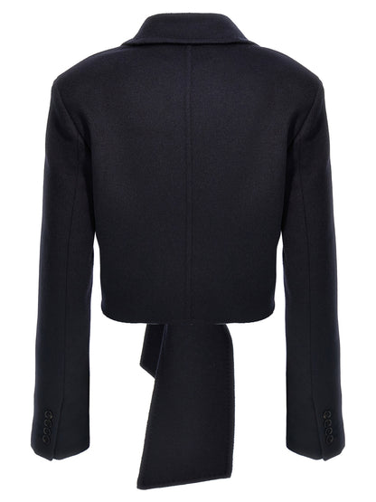 Blue Wool Full-Length Jacket
