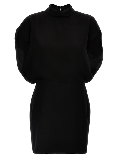 Black Triacetate Short Dress