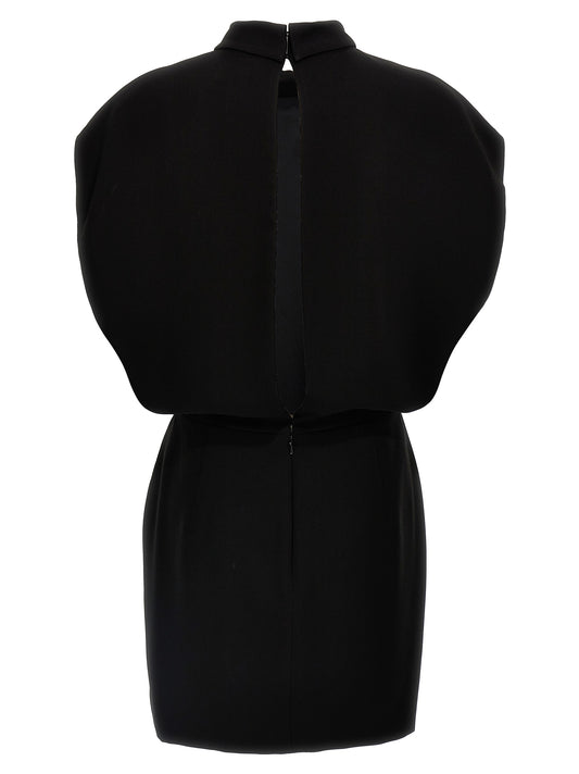 Black Triacetate Short Dress
