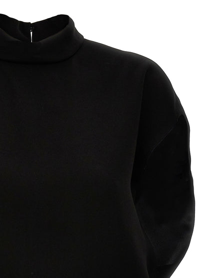 Black Triacetate Short Dress