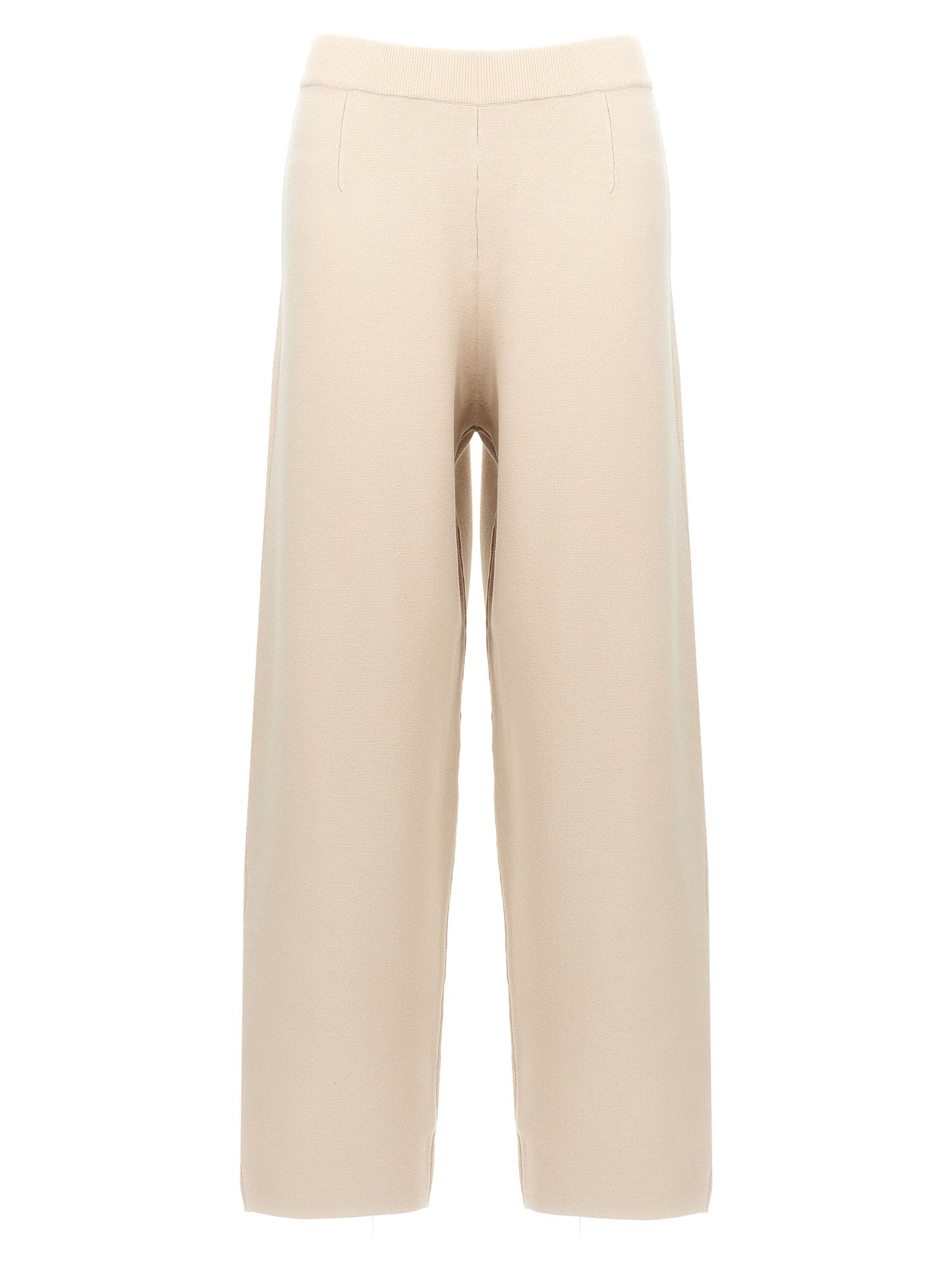 Beige Viscose Casual Pants