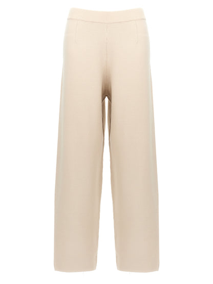 Beige Viscose Casual Pants
