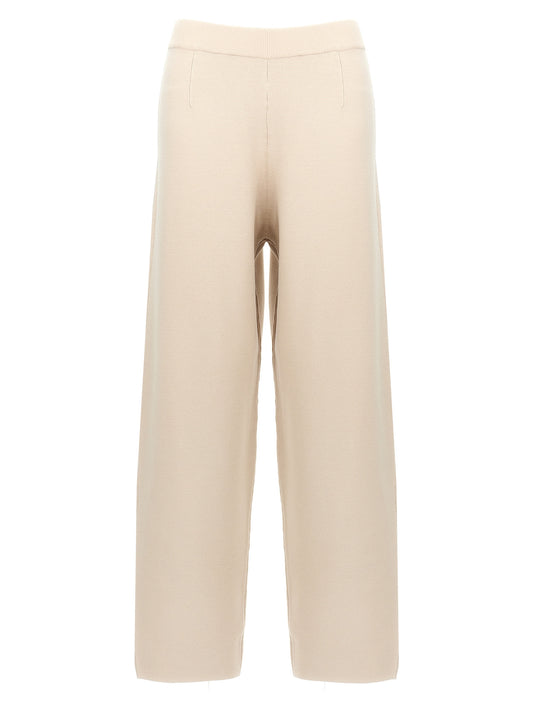 Beige Viscose Casual Pants