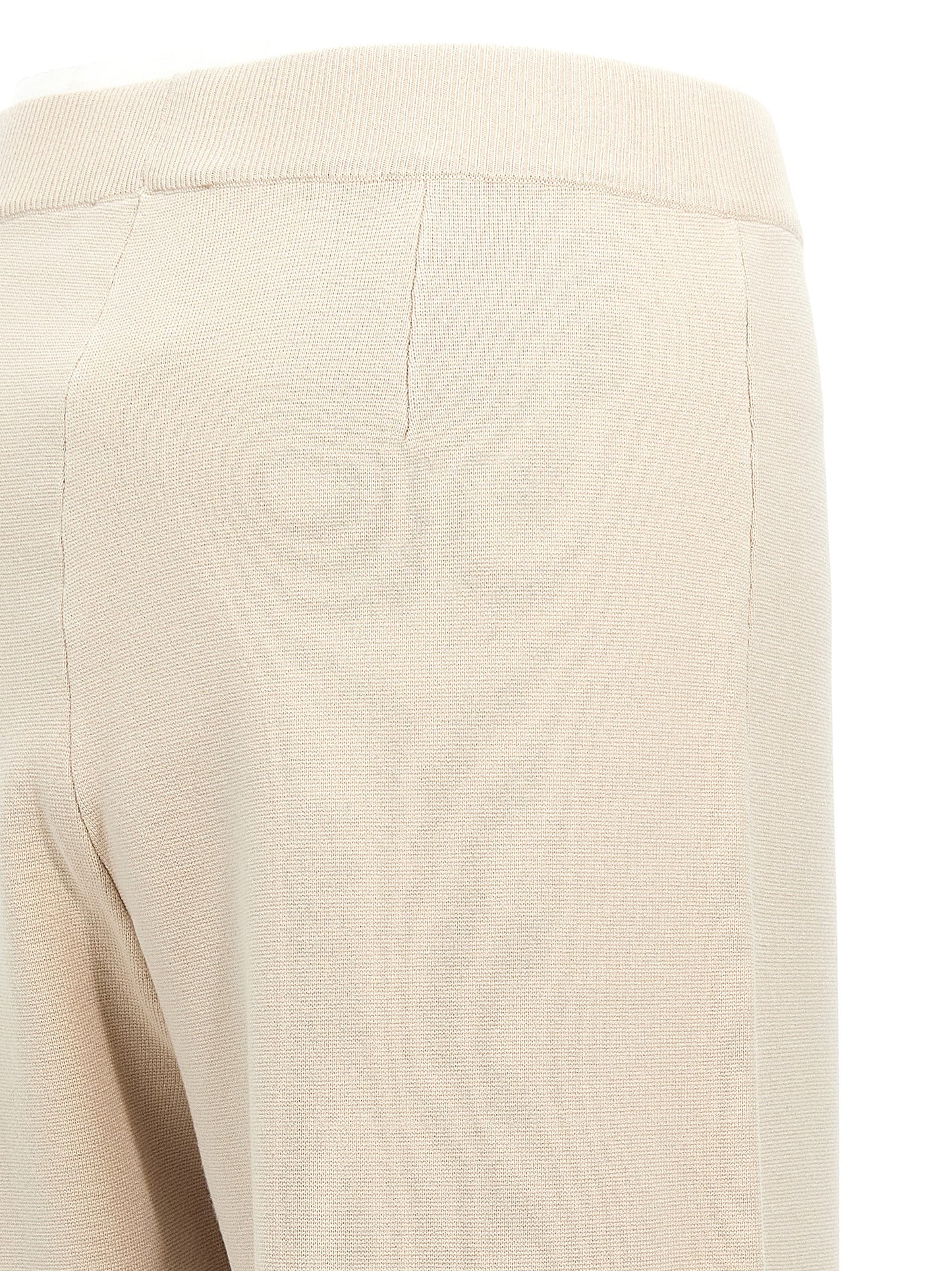 Beige Viscose Casual Pants