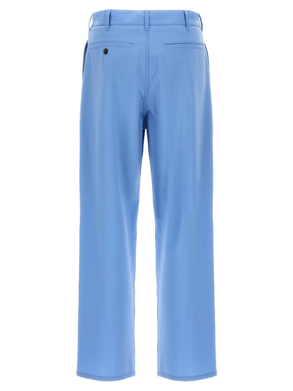 Blue Polyester Casual Pants