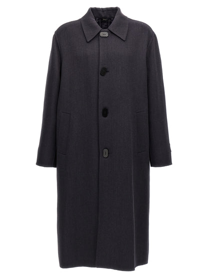 Blue Virgin Wool Coat