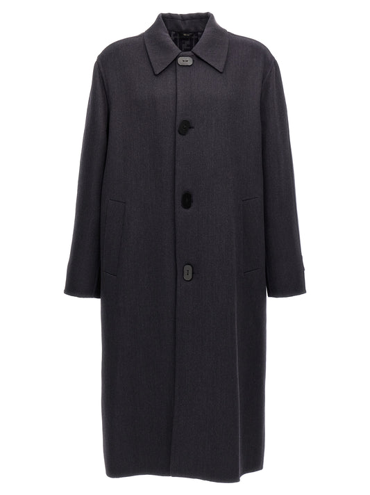 Blue Virgin Wool Coat