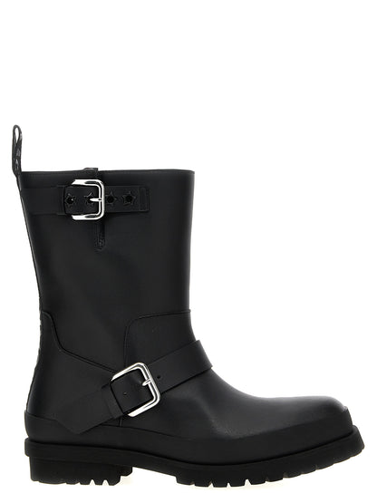 Black Polyester Ankle Boots