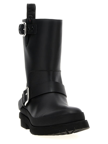 Black Polyester Ankle Boots