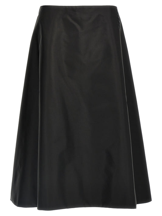 Black Polyamide Midi Skirt